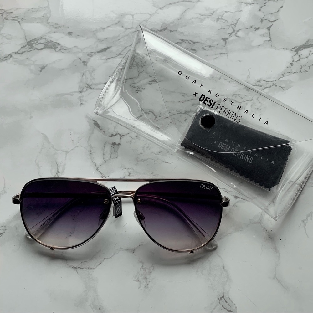 Quay High Key Mini Rimless Sunglasses